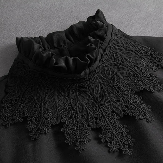 Mode 2025 cravate avant blanc faux col pour les femmes col détachable faux filles Vintage dentelle dames faux col de chemisier