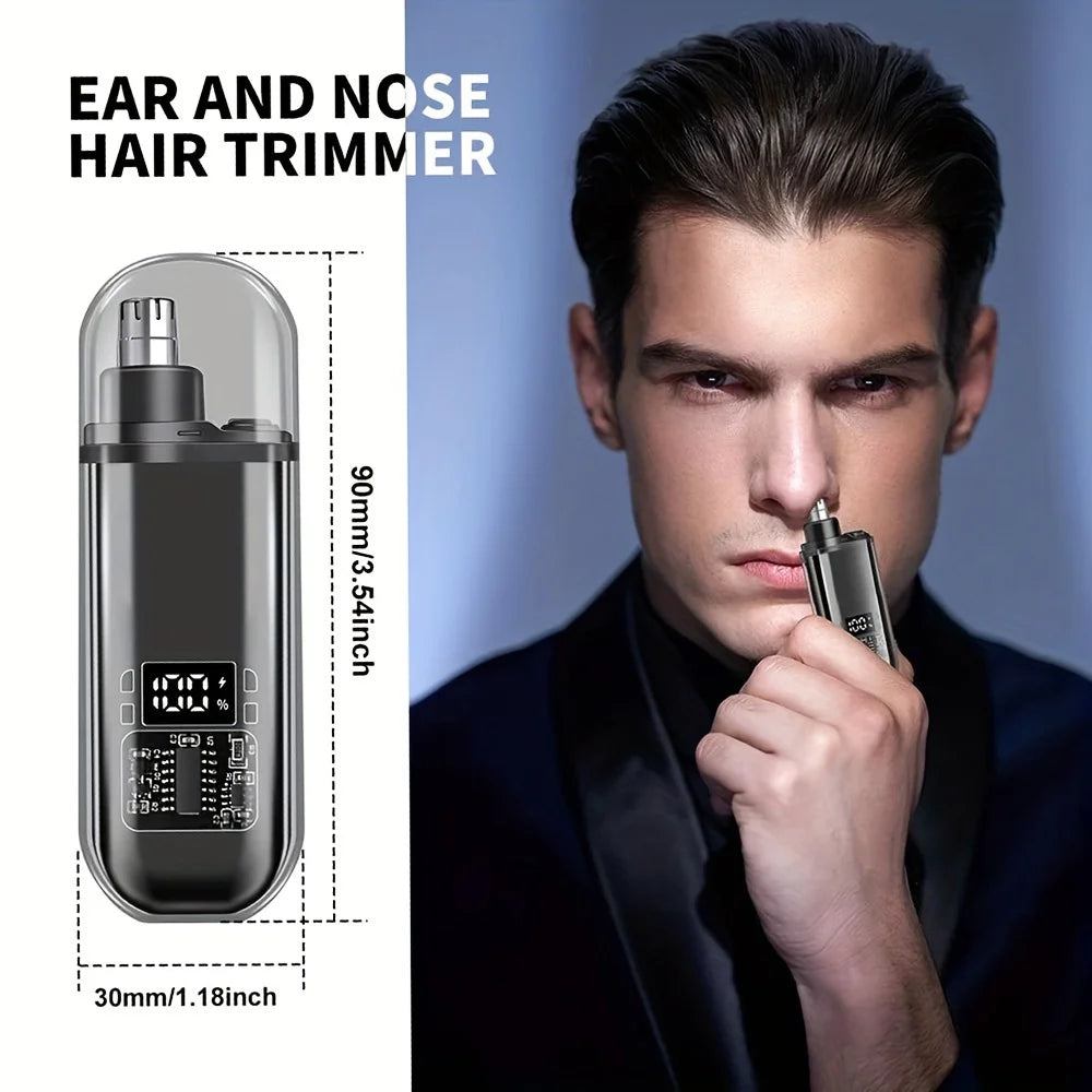 Convient aux hommes, tondeuse à cheveux électrique portable pour le nez et les oreilles avec chargement USB, mini design compact, charge rapide