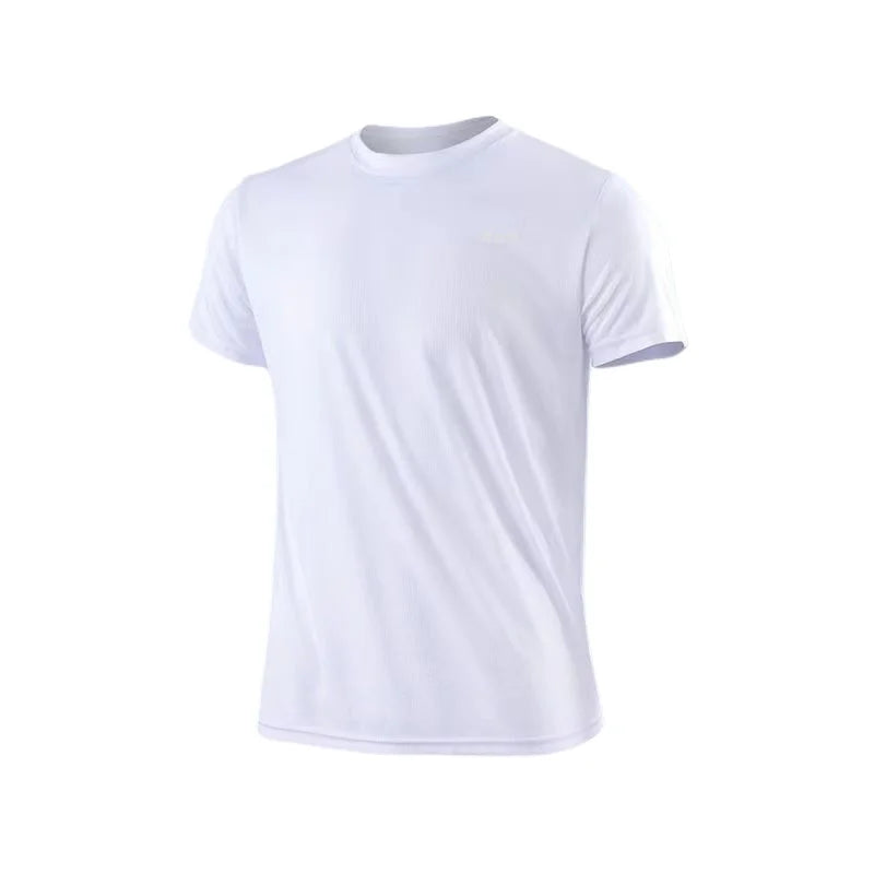 T-shirt à manches courtes pour homme, séchage rapide, évacuation de l'humidité, col rond, exercice d'entraînement, chemise de sport, gym, course à pied, léger en Y