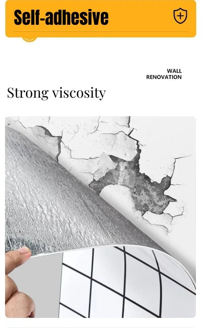 1 Roll Marble Thick Foam Bedroom Wallpaper Imitation Tile Self-Adhesive Bathroom Waterproof Wall Sticker Living Room Decoration