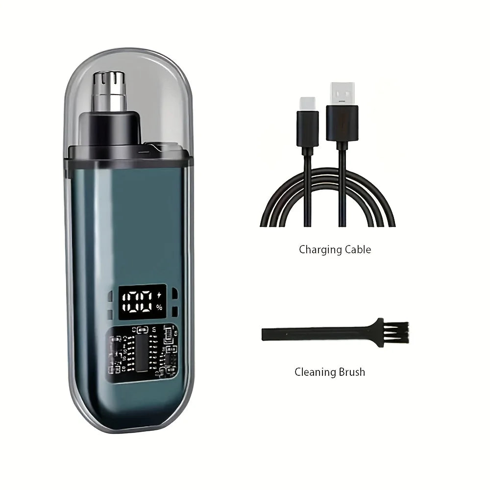Convient aux hommes, tondeuse à cheveux électrique portable pour le nez et les oreilles avec chargement USB, mini design compact, charge rapide