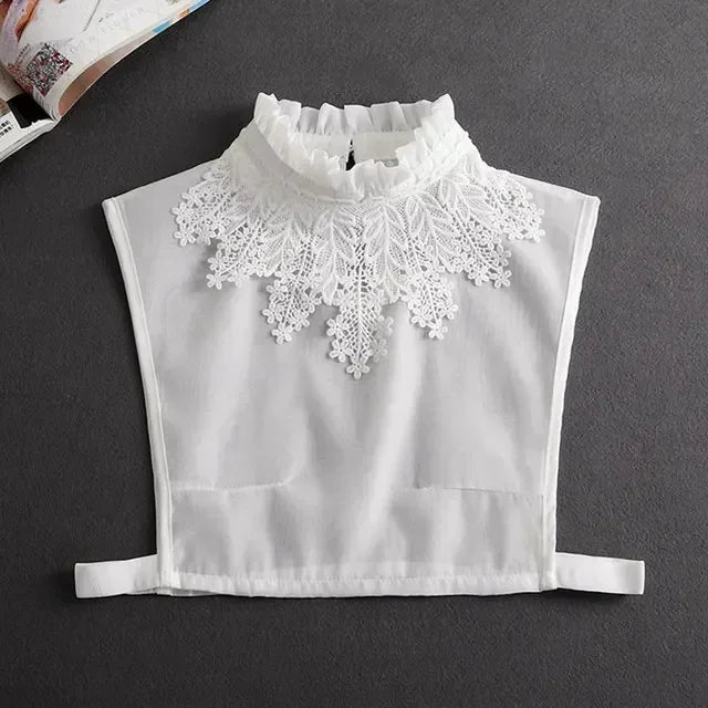 Mode 2025 cravate avant blanc faux col pour les femmes col détachable faux filles Vintage dentelle dames faux col de chemisier