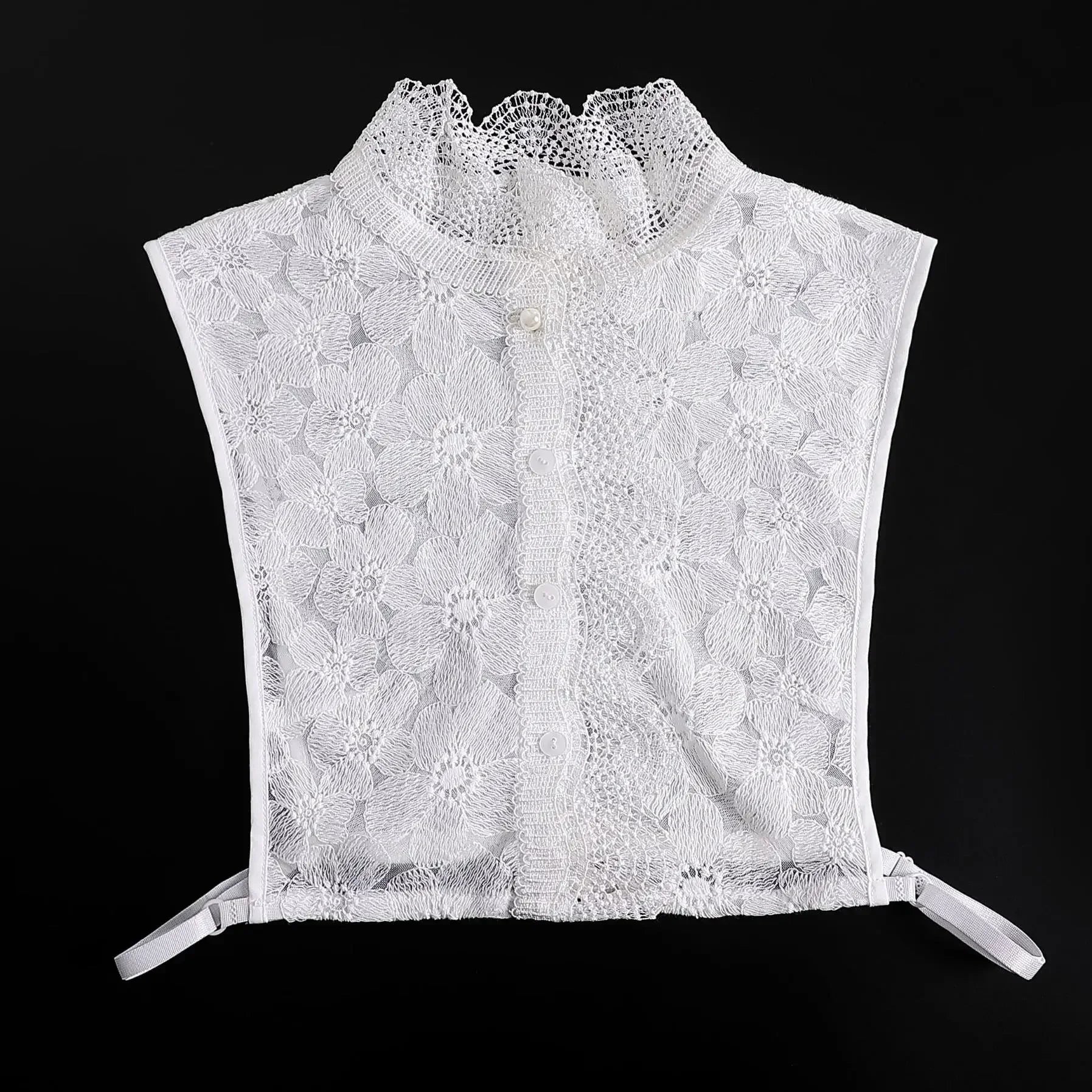 Mode 2025 cravate avant blanc faux col pour les femmes col détachable faux filles Vintage dentelle dames faux col de chemisier