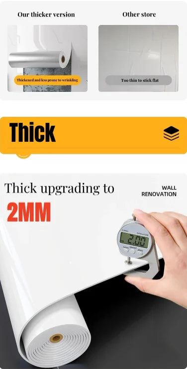 1 Roll Marble Thick Foam Bedroom Wallpaper Imitation Tile Self-Adhesive Bathroom Waterproof Wall Sticker Living Room Decoration