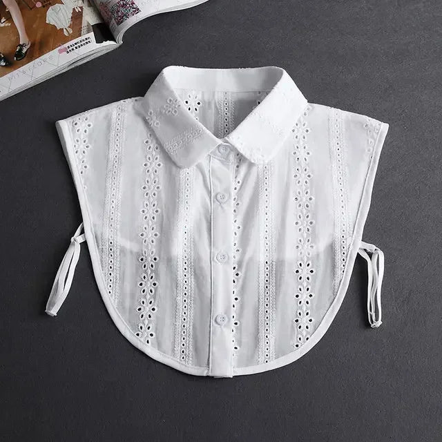 Mode 2025 cravate avant blanc faux col pour les femmes col détachable faux filles Vintage dentelle dames faux col de chemisier