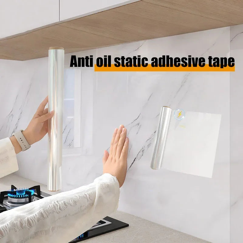 45cm transparent waterproof and oil-proof static wallpaper kitchen stove anti-fouling sticker high temperature resistant