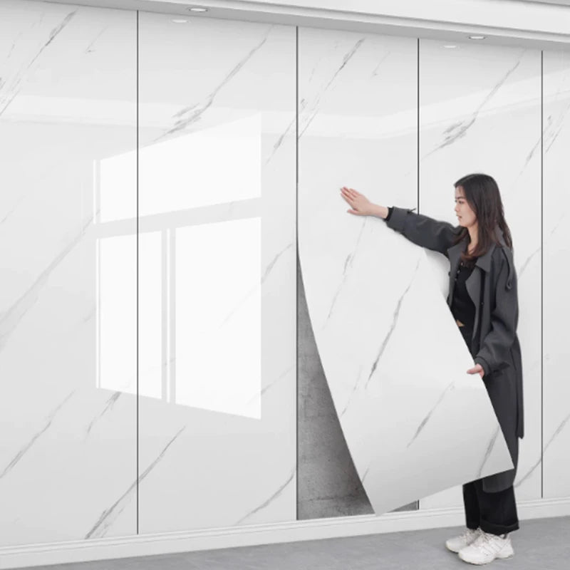 1 Roll Marble Thick Foam Bedroom Wallpaper Imitation Tile Self-Adhesive Bathroom Waterproof Wall Sticker Living Room Decoration