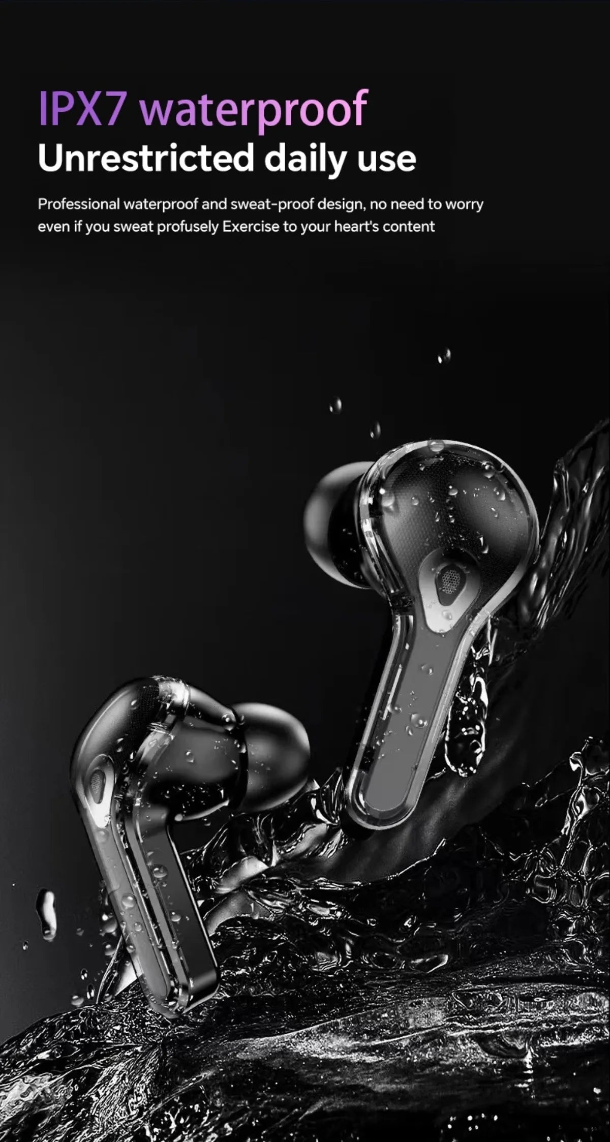 Wireless Bluetooth Headphones,144 Language Real Time Translation Earphone for Business,with Smart Touch Screen HiFi TWS Headset