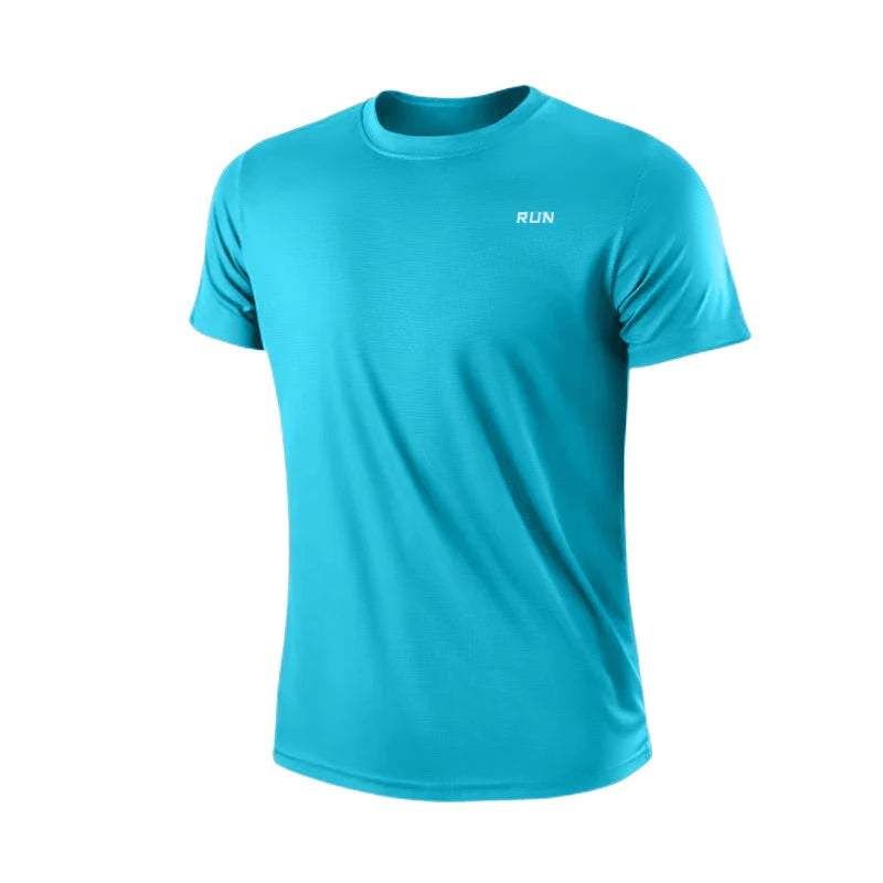 T-shirt à manches courtes pour homme, séchage rapide, évacuation de l'humidité, col rond, exercice d'entraînement, chemise de sport, gym, course à pied, léger en Y