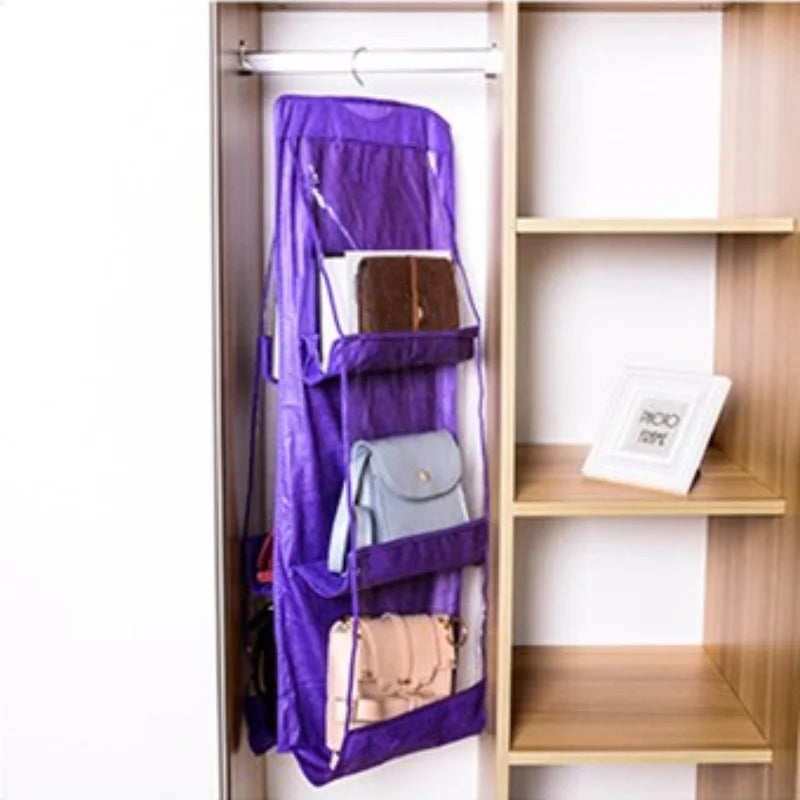 Double Sided Bag StorageBag Multi Functional Hanging Dust Bag Grid Bag SortingBag for Cabinet Storage Closet Organizer