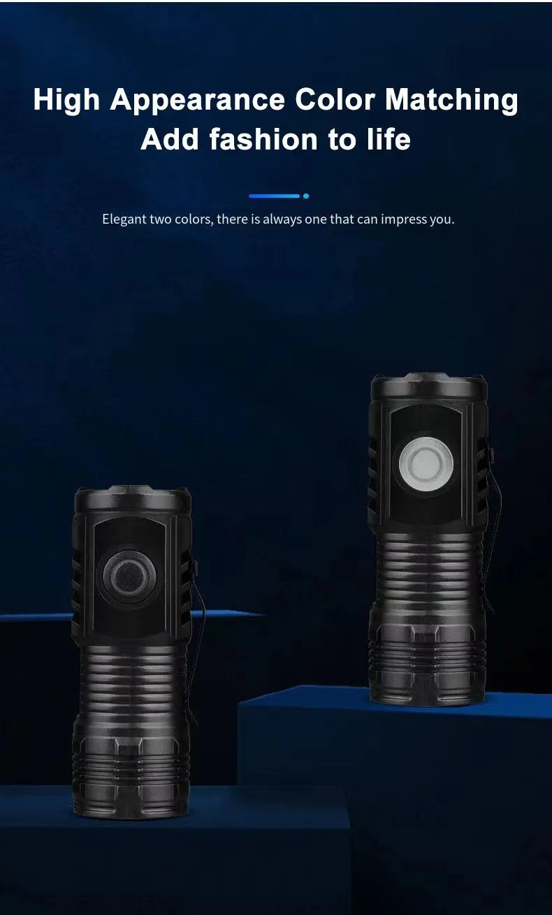 Lampe de bain LED aste, lampe de poche multifonctionnelle, longue portée, portable, extérieur, maison, mini lampe de poche, capuchon, lumière à clip