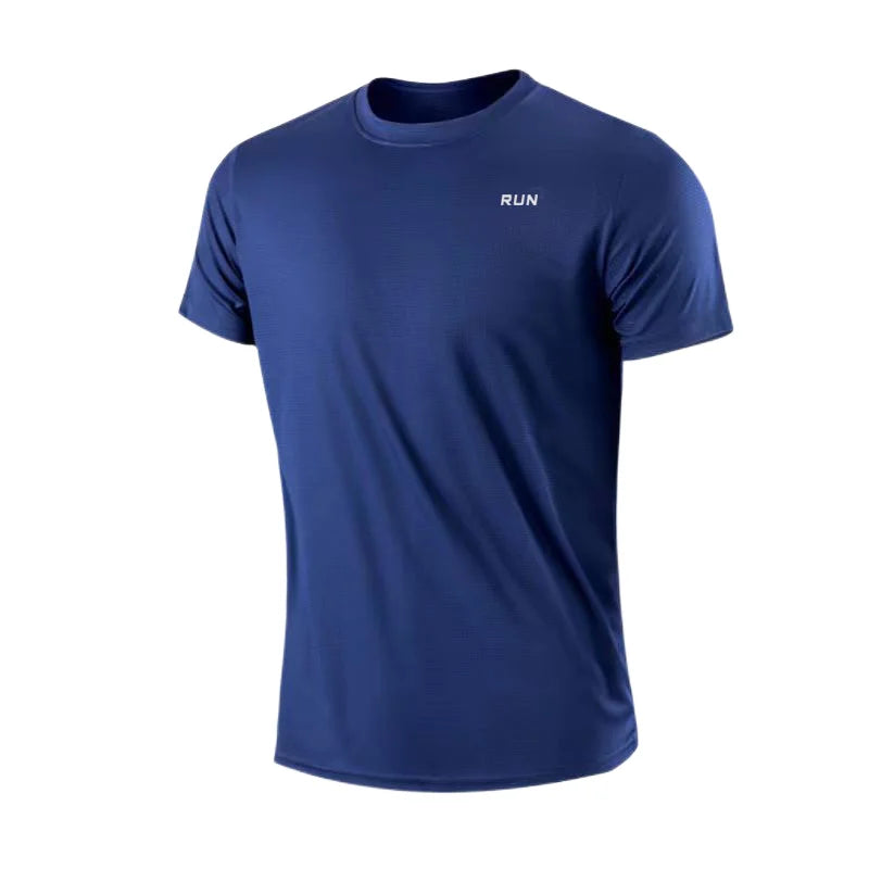 T-shirt à manches courtes pour homme, séchage rapide, évacuation de l'humidité, col rond, exercice d'entraînement, chemise de sport, gym, course à pied, léger en Y