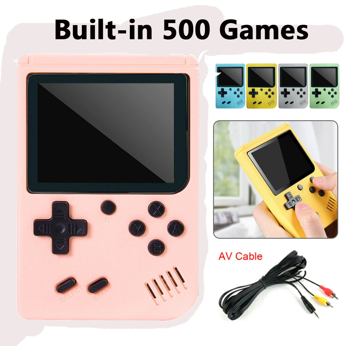 Built-in 500+ Classic games 5 inch arcade retro Console games console for Game boy Emulator TV Video Game Handheld Game Player