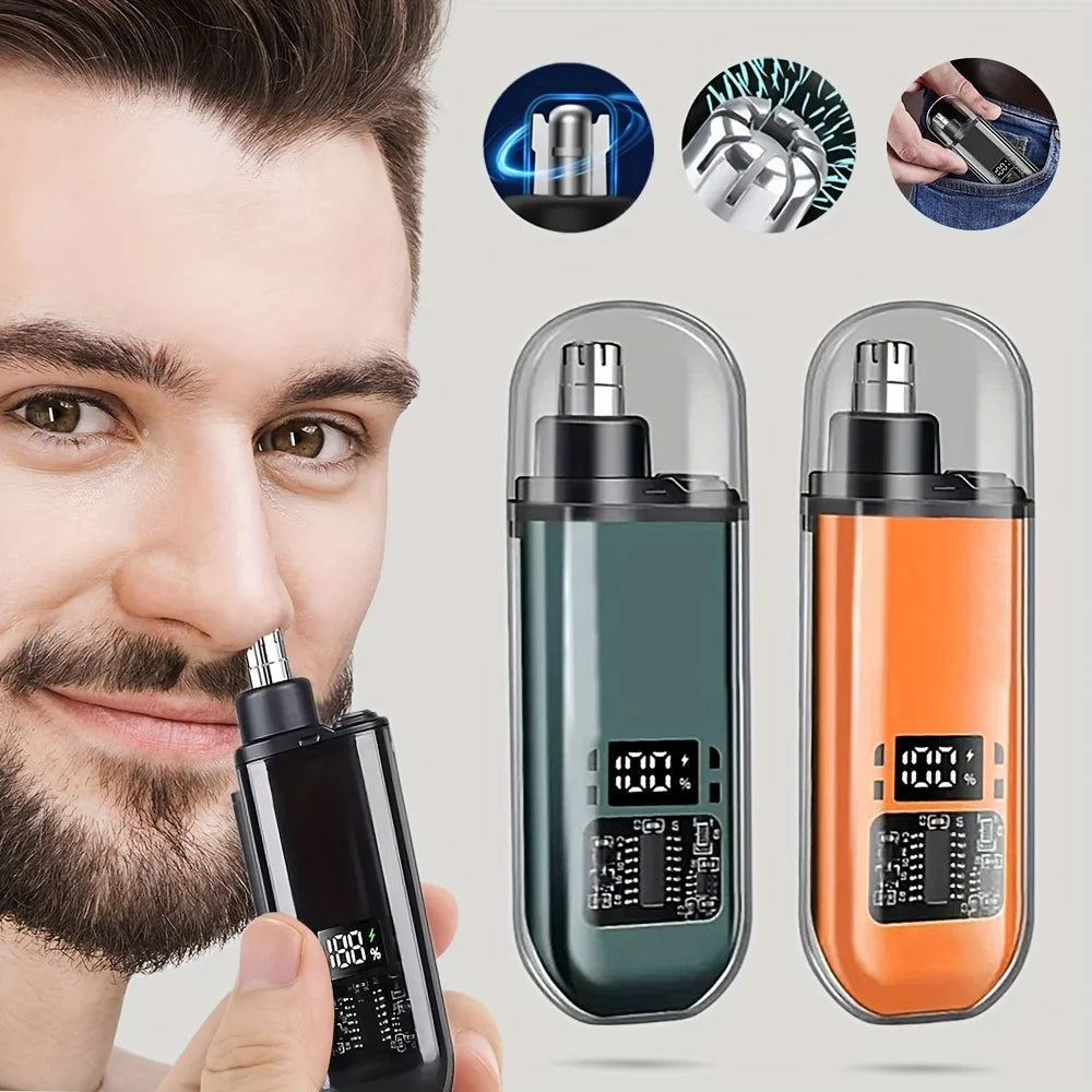 Convient aux hommes, tondeuse à cheveux électrique portable pour le nez et les oreilles avec chargement USB, mini design compact, charge rapide