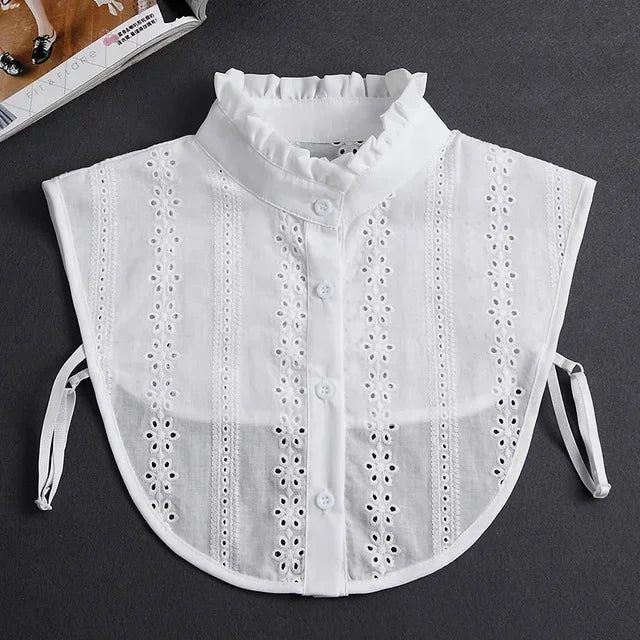 Mode 2025 cravate avant blanc faux col pour les femmes col détachable faux filles Vintage dentelle dames faux col de chemisier