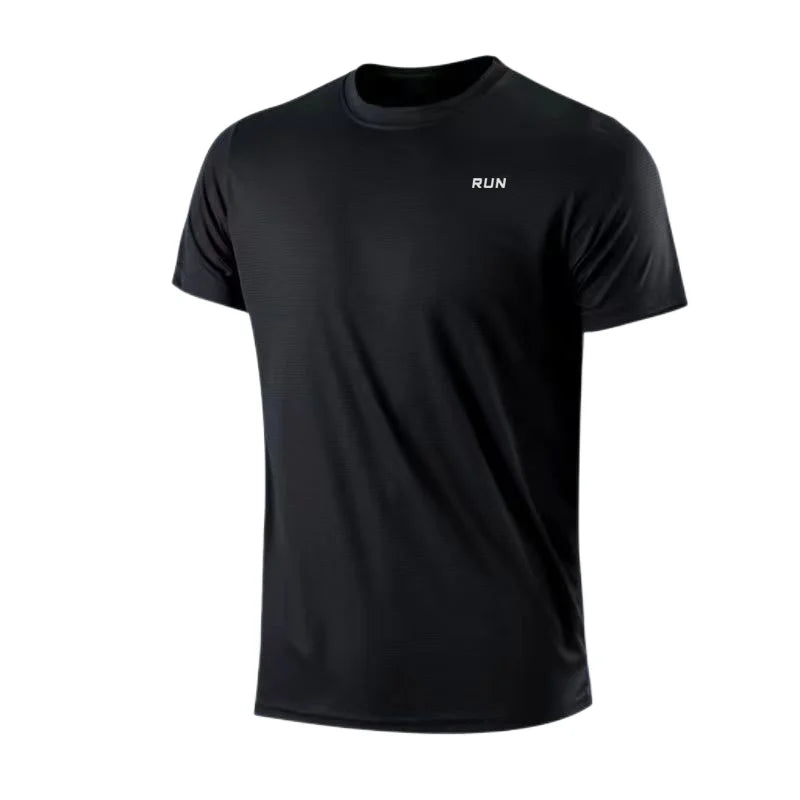 T-shirt à manches courtes pour homme, séchage rapide, évacuation de l'humidité, col rond, exercice d'entraînement, chemise de sport, gym, course à pied, léger en Y