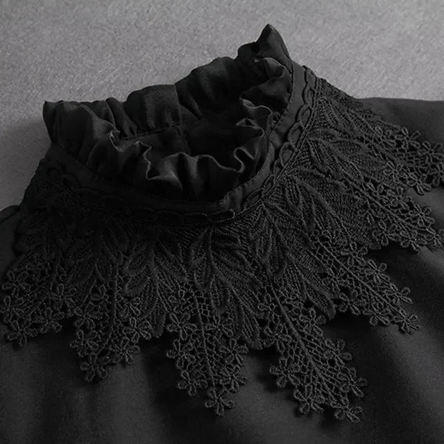Mode 2025 cravate avant blanc faux col pour les femmes col détachable faux filles Vintage dentelle dames faux col de chemisier