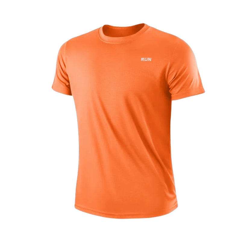 T-shirt à manches courtes pour homme, séchage rapide, évacuation de l'humidité, col rond, exercice d'entraînement, chemise de sport, gym, course à pied, léger en Y