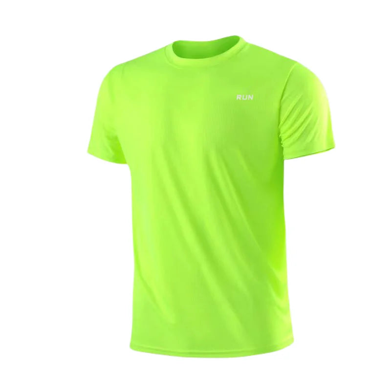 T-shirt à manches courtes pour homme, séchage rapide, évacuation de l'humidité, col rond, exercice d'entraînement, chemise de sport, gym, course à pied, léger en Y