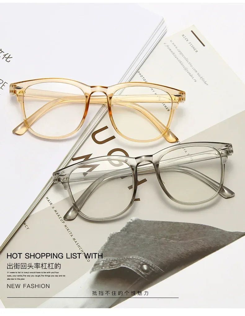 Lunettes d'ordinateur transparentes rétro coréennes pour femmes, Anti-lumière bleue, carrées, blocage optique, 2024