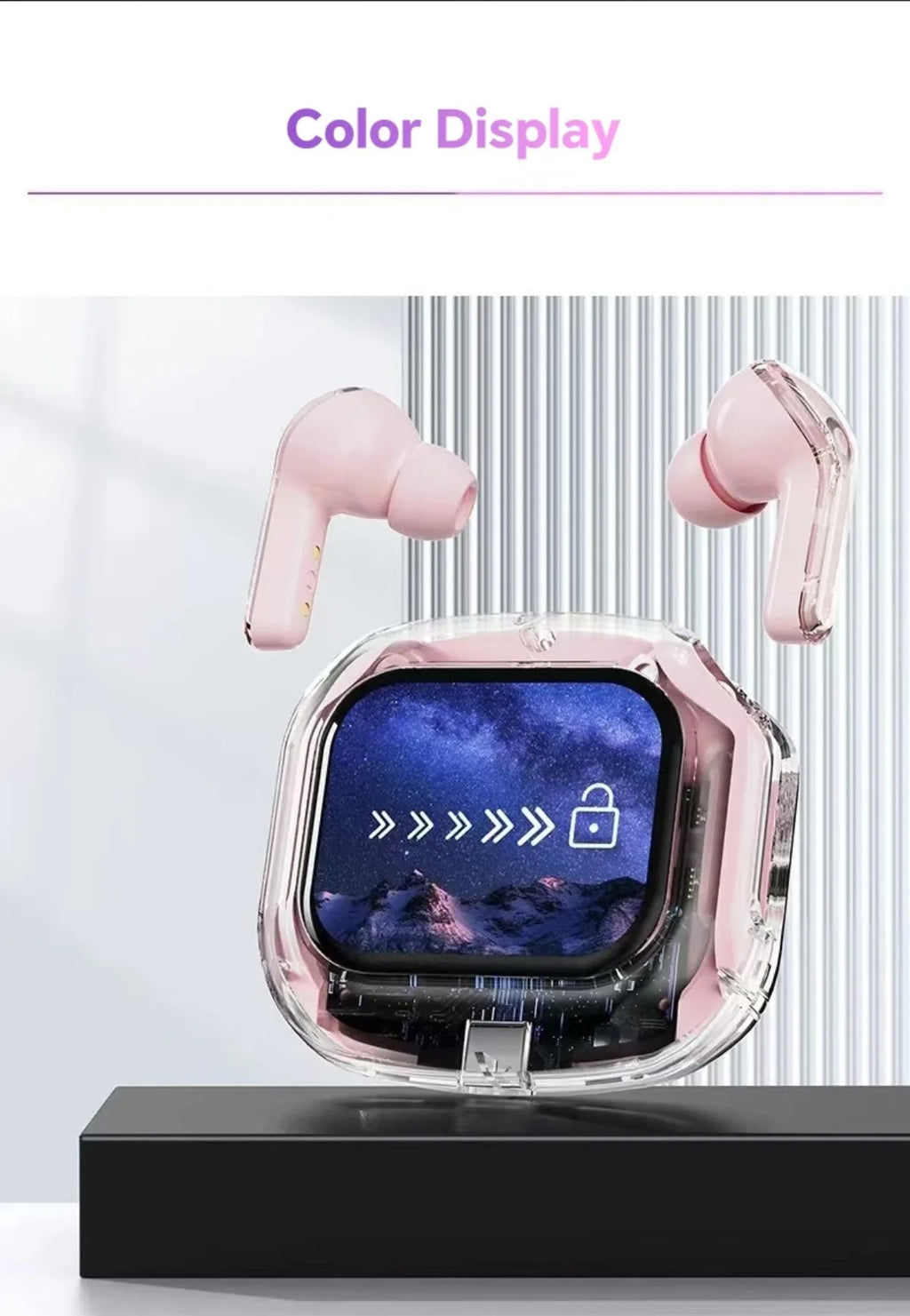 Wireless Bluetooth Headphones,144 Language Real Time Translation Earphone for Business,with Smart Touch Screen HiFi TWS Headset