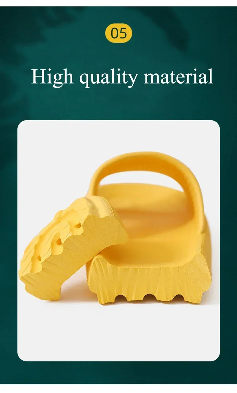 EVA – pantoufles de plage à semelle épaisse de 4cm, confortables, semblables à la nuage, usage domestique, pour Couple, sandales d'été de couleur unie pour l'intérieur