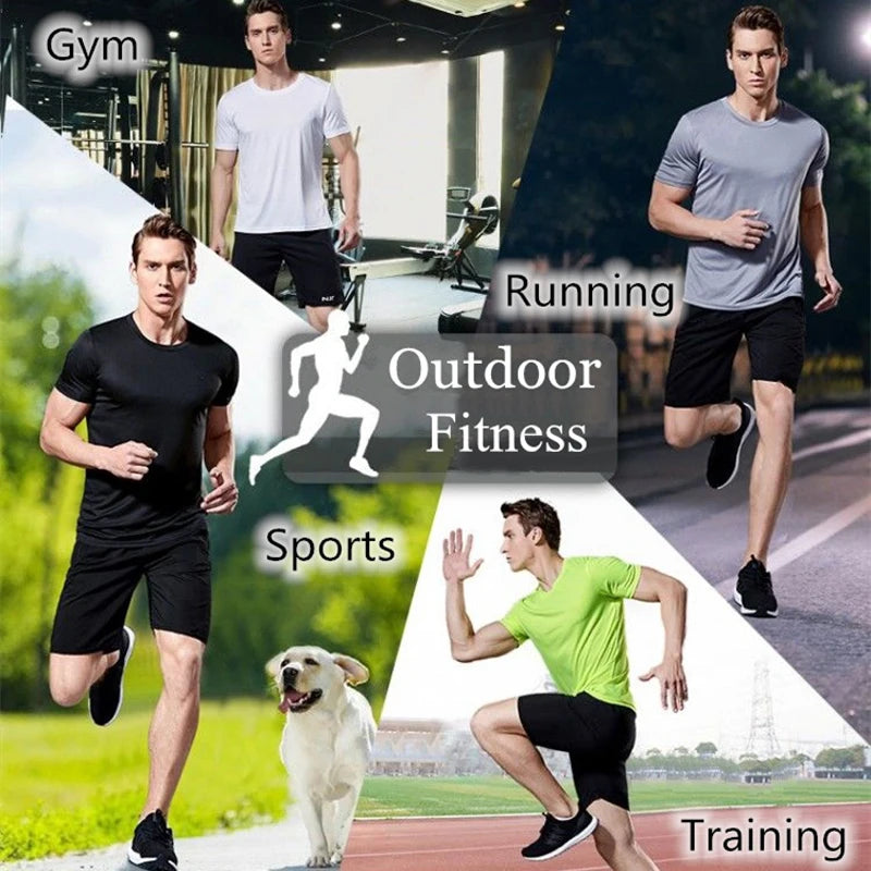 T-shirt à manches courtes pour homme, séchage rapide, évacuation de l'humidité, col rond, exercice d'entraînement, chemise de sport, gym, course à pied, léger en Y