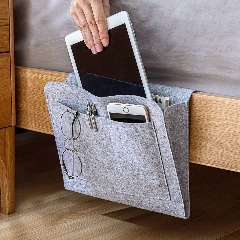 Bedside hanging storage bag Mobile phone remote control tissue storage box Bedside book hanging bag sundry household items
