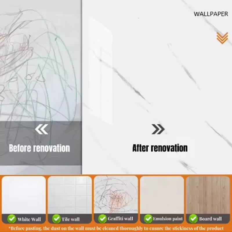 1 Roll Marble Thick Foam Bedroom Wallpaper Imitation Tile Self-Adhesive Bathroom Waterproof Wall Sticker Living Room Decoration