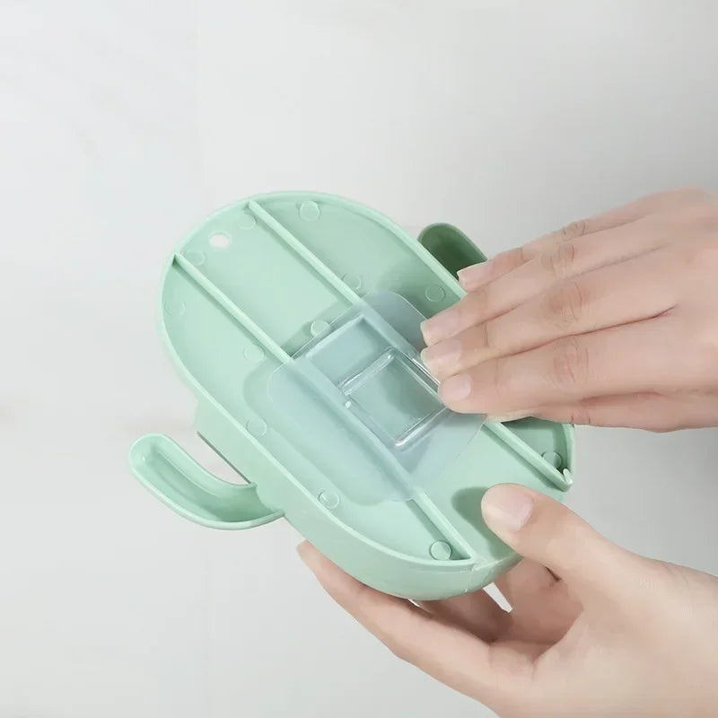 Cactus Toothbrush Holder Shelf Organizer Bathroom Household Items Bathroom Bathroom Shelves Drain