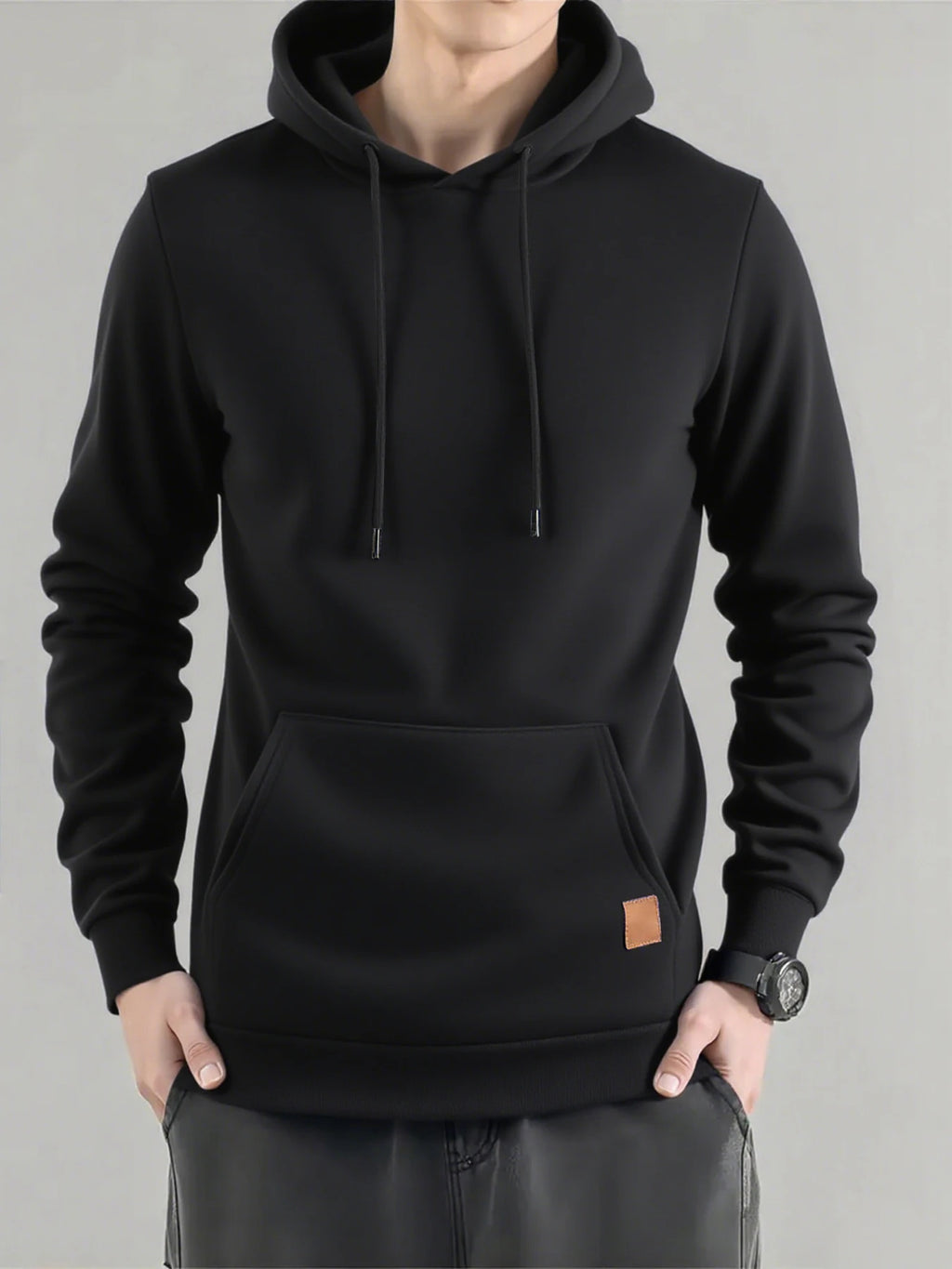 Sweatshirt New Spring Autumn Streetwear Fashion Outwear Men's Solid Color Hooded Hoodies Casual Loose Fleece Coats Men Clothing