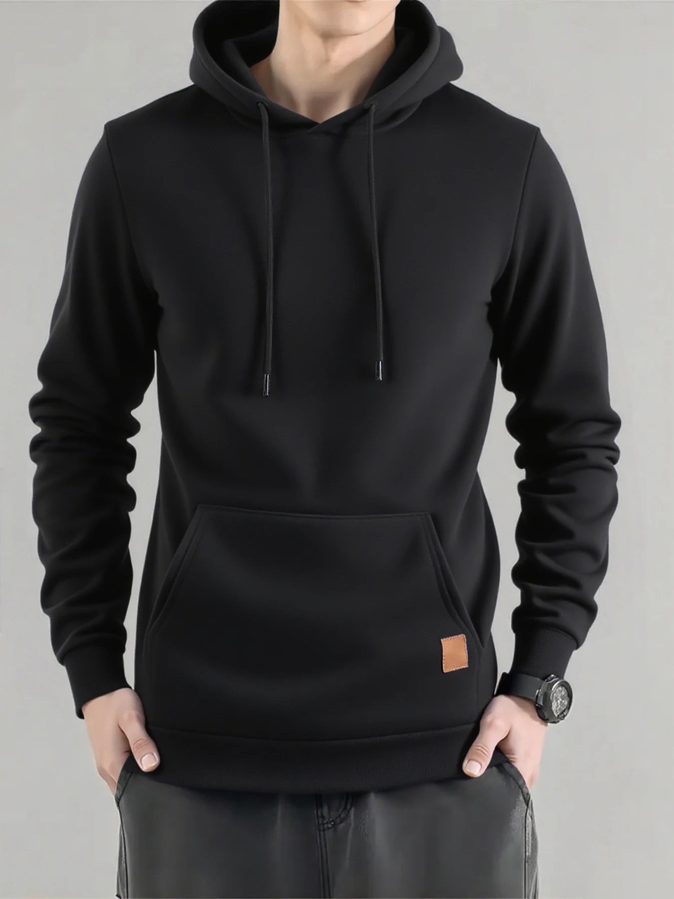 Sweatshirt New Spring Autumn Streetwear Fashion Outwear Men's Solid Color Hooded Hoodies Casual Loose Fleece Coats Men Clothing
