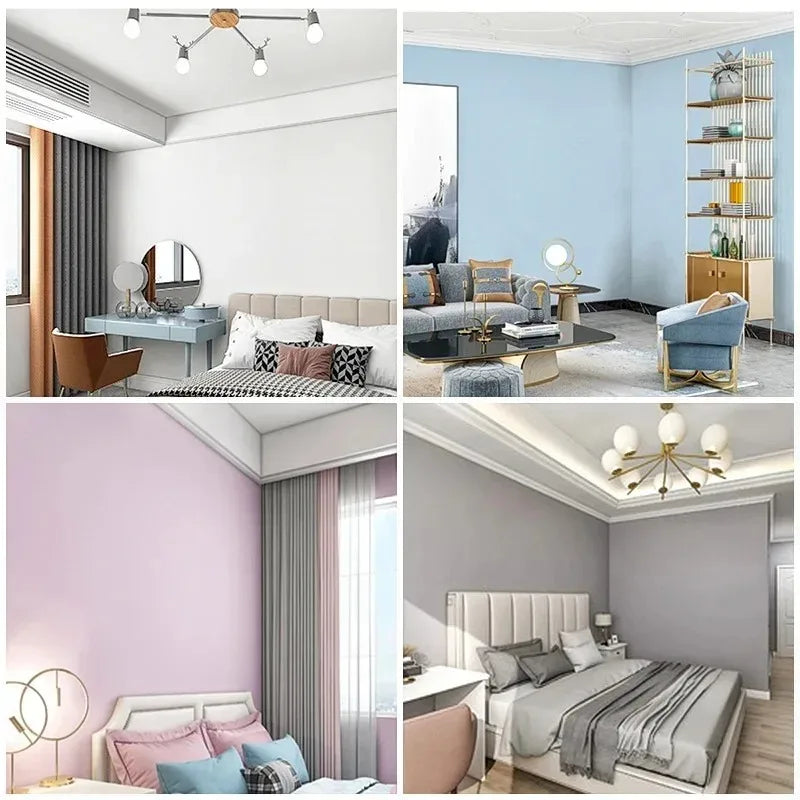 45cm PVC Waterproof Wall Sticker Solid Color DIY Self-adhesive Wallpaper Classic Modern Home Decoration Cabinet TV background