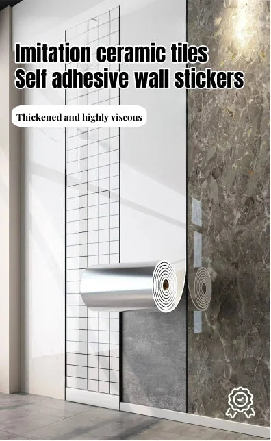 1 Roll Marble Thick Foam Bedroom Wallpaper Imitation Tile Self-Adhesive Bathroom Waterproof Wall Sticker Living Room Decoration