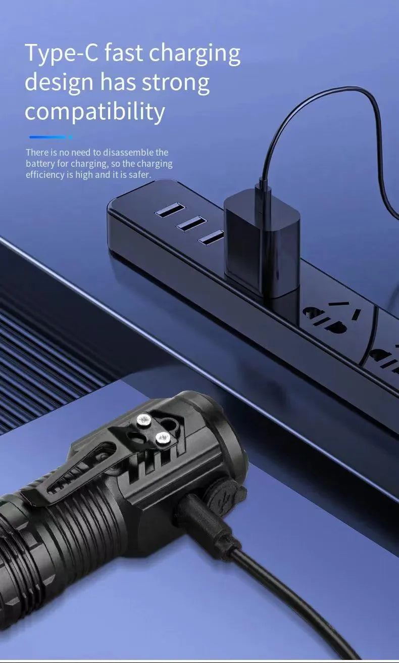 Lampe de bain LED aste, lampe de poche multifonctionnelle, longue portée, portable, extérieur, maison, mini lampe de poche, capuchon, lumière à clip