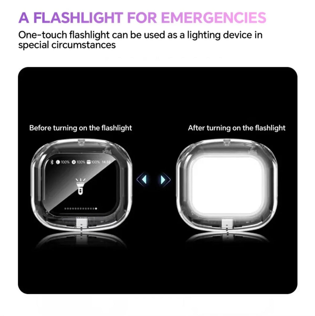 Wireless Bluetooth Headphones,144 Language Real Time Translation Earphone for Business,with Smart Touch Screen HiFi TWS Headset