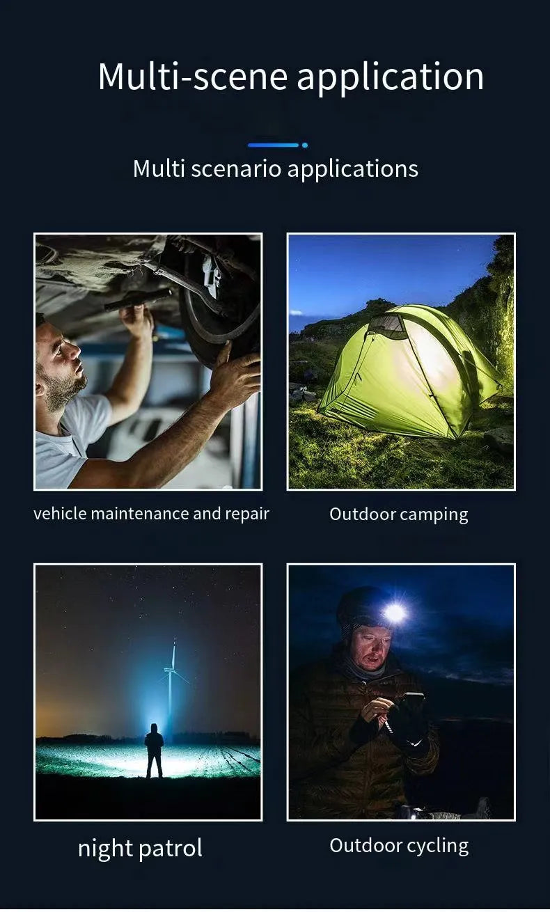 Lampe de bain LED aste, lampe de poche multifonctionnelle, longue portée, portable, extérieur, maison, mini lampe de poche, capuchon, lumière à clip