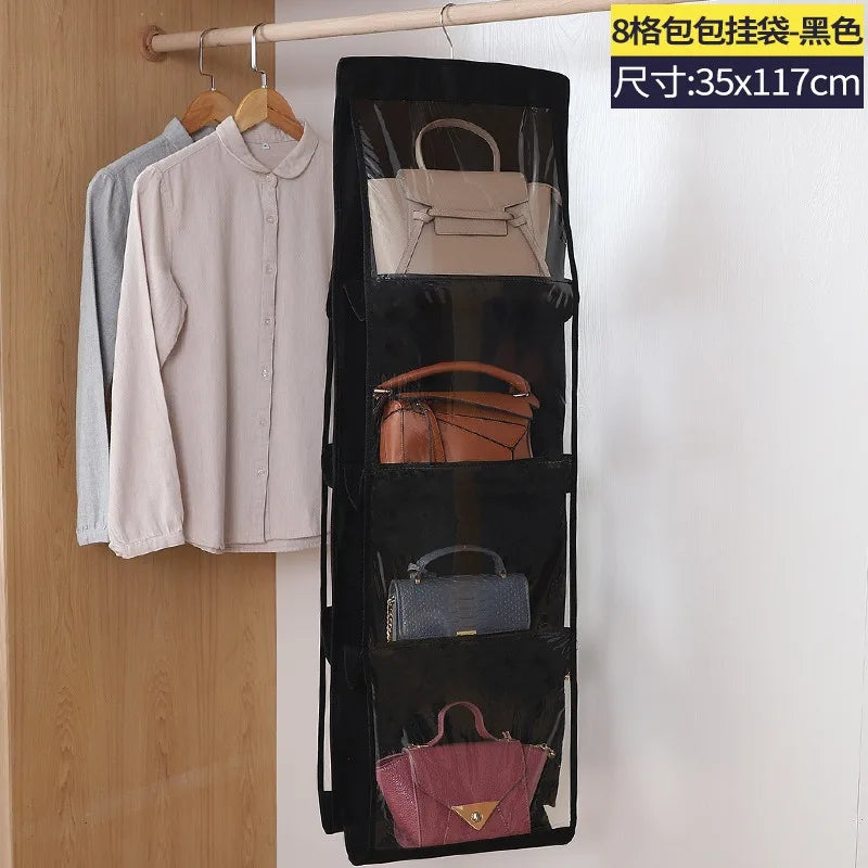 Double Sided Bag StorageBag Multi Functional Hanging Dust Bag Grid Bag SortingBag for Cabinet Storage Closet Organizer