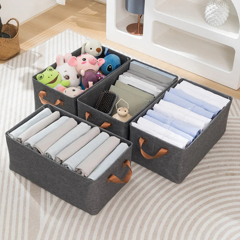 Cationic Clothing Storage Box Clothes Socks Toy Snacks Sundries Organizer Multifunctional Cosmetics Folding Fabric Box