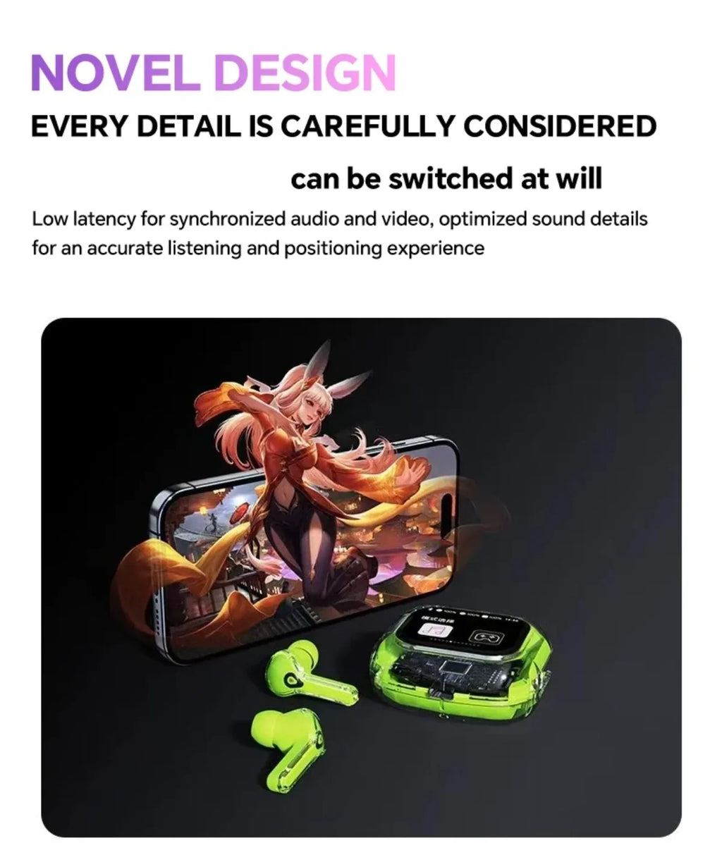 Wireless Bluetooth Headphones,144 Language Real Time Translation Earphone for Business,with Smart Touch Screen HiFi TWS Headset