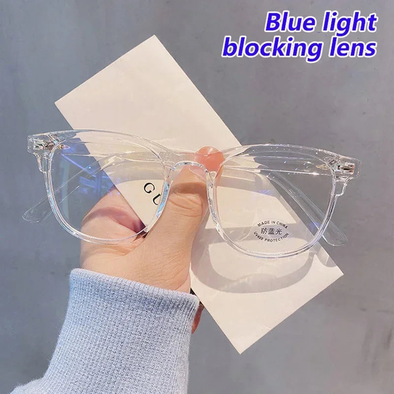 Lunettes d'ordinateur transparentes rétro coréennes pour femmes, Anti-lumière bleue, carrées, blocage optique, 2024